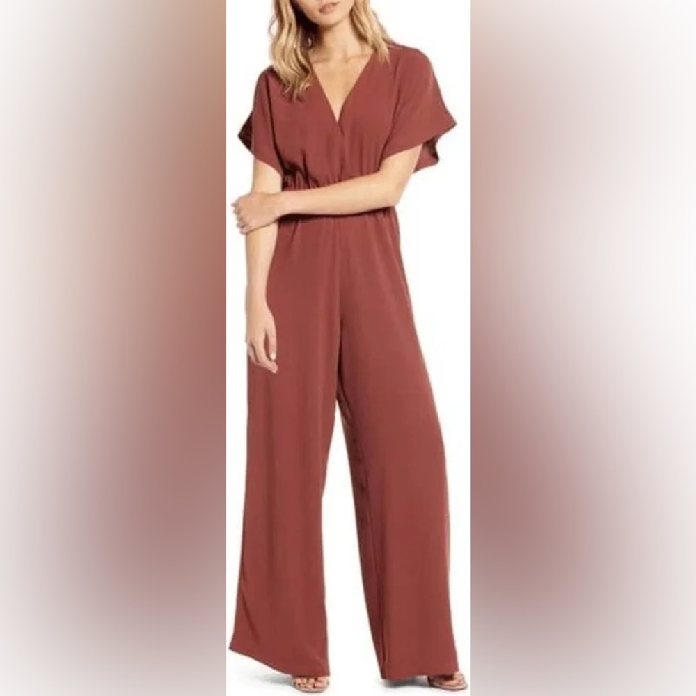bishop + young Rust Wide-Leg Jumpsuit